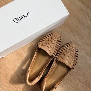 Quince Tan Huarache Woven Flats size 6